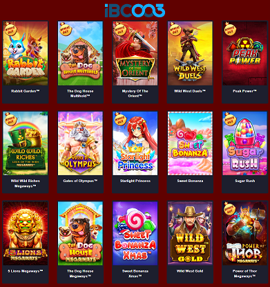 ibc003 pragmatic play slot game menu